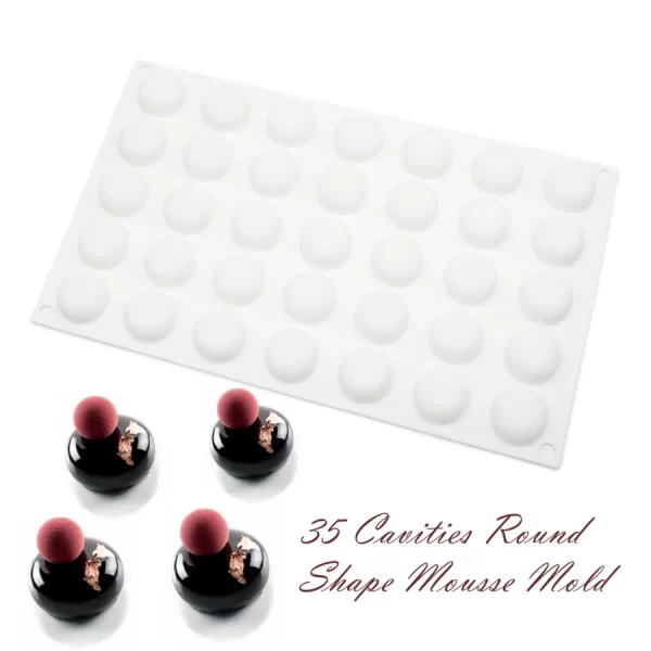 35 Cavity Mini Round Shape Chocolate Silicone Mould