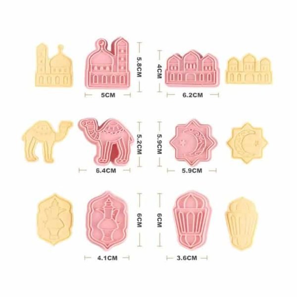 Arabic Theme Eid Mubarak Cookie Fondant Cutters Set of 6pcs Version-1 - Image 2