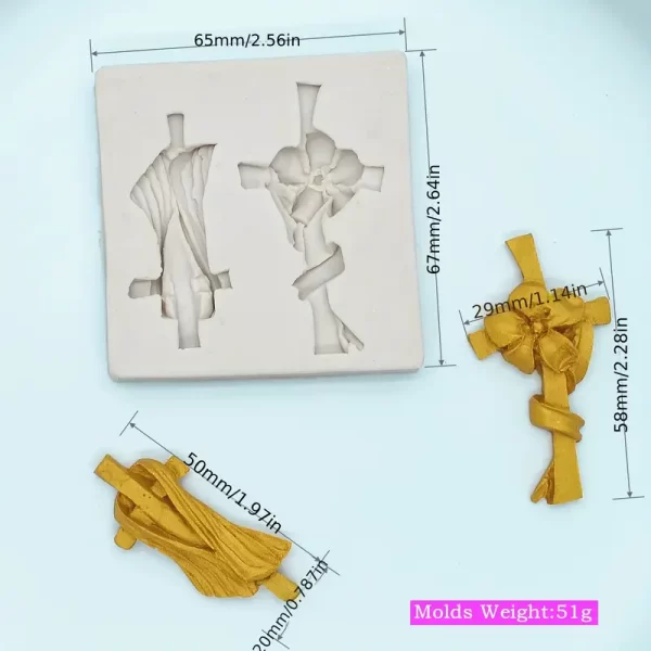 Baptism Cross Shaped 3D Shape Silicone Fondant Mould - Image 2