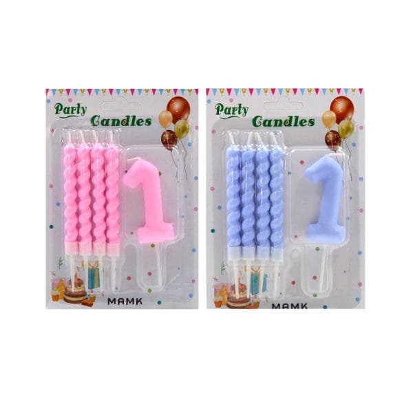 4 Piece Candle with Number 1 Topper