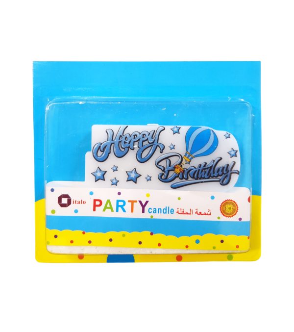 Blue Happy Birthday Shape Candle