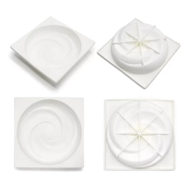 Circular Spiral Shaped Mousse Cake, Chocolate, Jelly, Candy Silicone Mould - Image 2