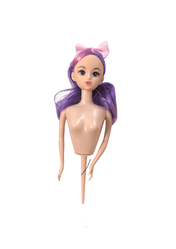 Pink Ribbon Bow Doll Cake Toppers