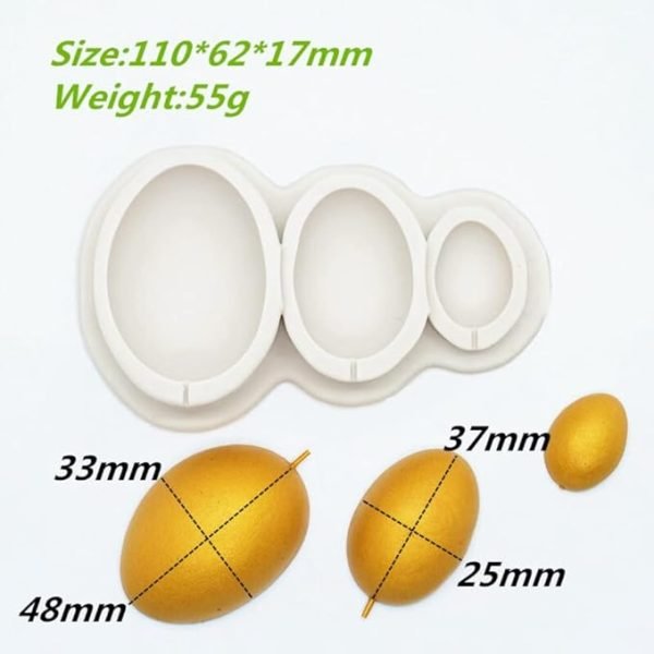 Easter Egg Shaped 3D Shape Silicone Fondant Mould - Image 2
