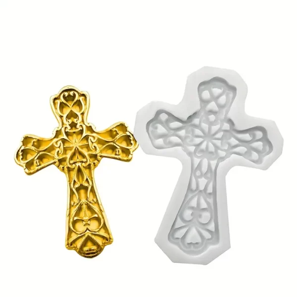 Embossed Cross 3D Shape Silicone Fondant Mould