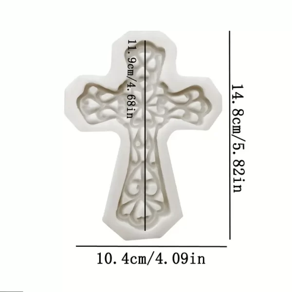 Embossed Cross 3D Shape Silicone Fondant Mould - Image 2