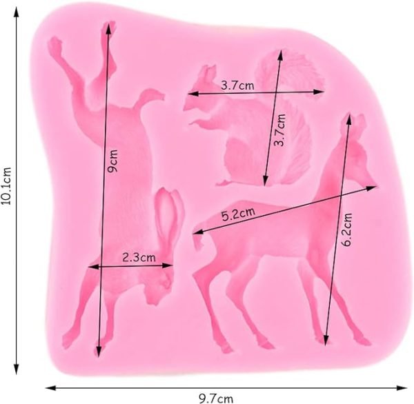 Forest Animals 3D Shape Silicone Fondant Mould - Image 2