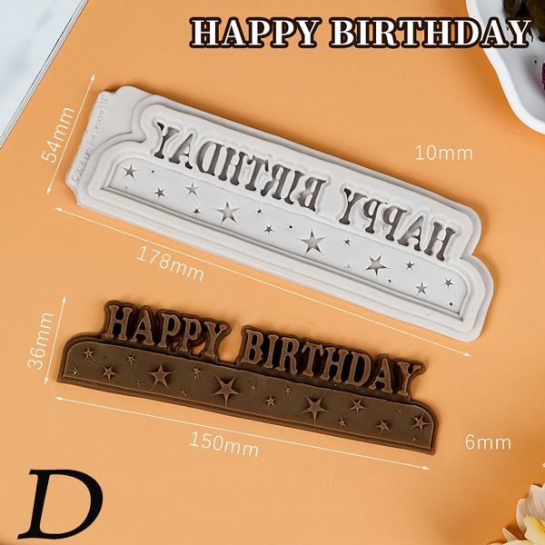 Happy Birthday 3D Shape Silicone Fondant Mould