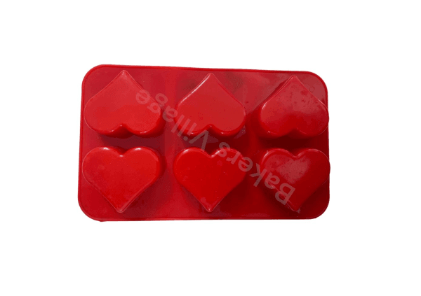 Heart Shaped 6 Cavity Silicone Mould