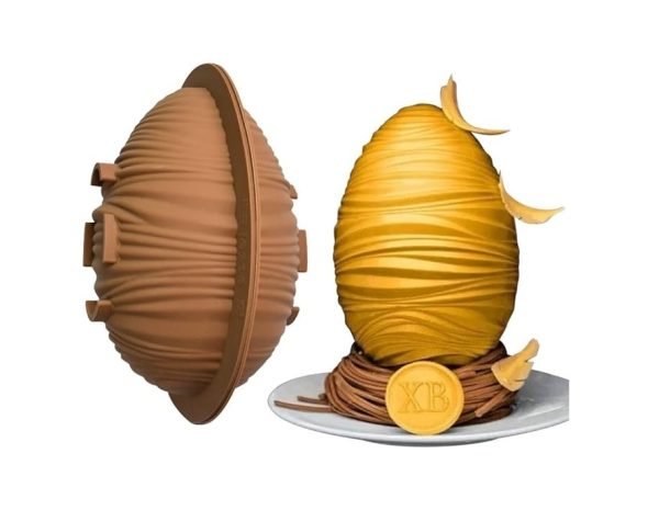 Easter Large Engraved Egg Shaped Chocolate, Jelly, Candy Silicone Mould