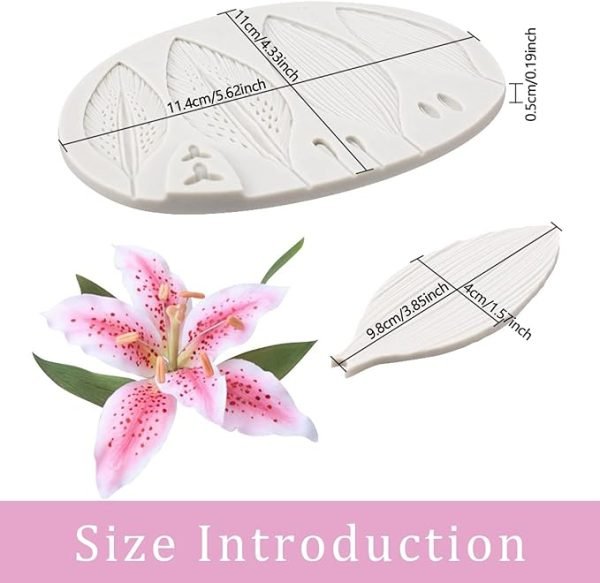 Lily Flower Petals 3D Shape Silicone Fondant Mould - Image 2