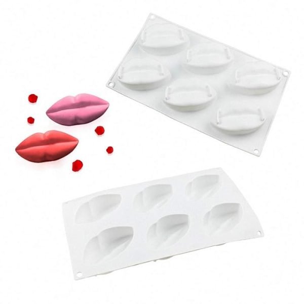 6 Cavity Lips Shaped Chocolate, Jelly, Candy Silicone Mould 1pc - Image 2