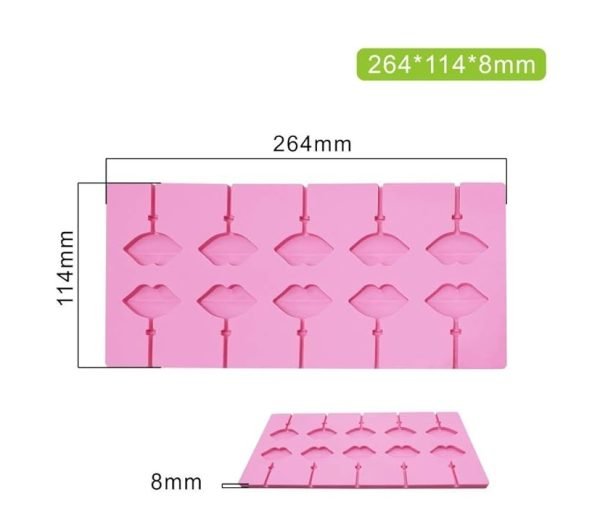 Lips Lollipop 3D Shape Silicone Fondant Mould - Image 2