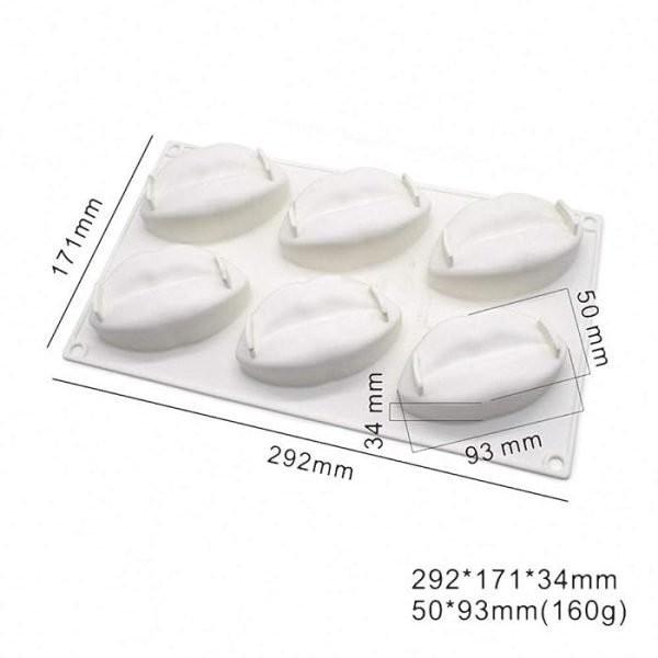 6 Cavity Lips Shaped Chocolate, Jelly, Candy Silicone Mould 1pc - Image 3