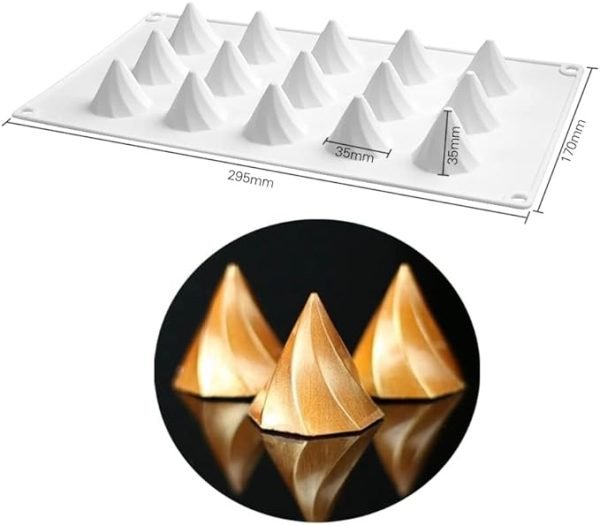 15 Cavity Mountain Peak Shaped Chocolate, Jelly, Candy Silicone Mould 1pc - Image 3