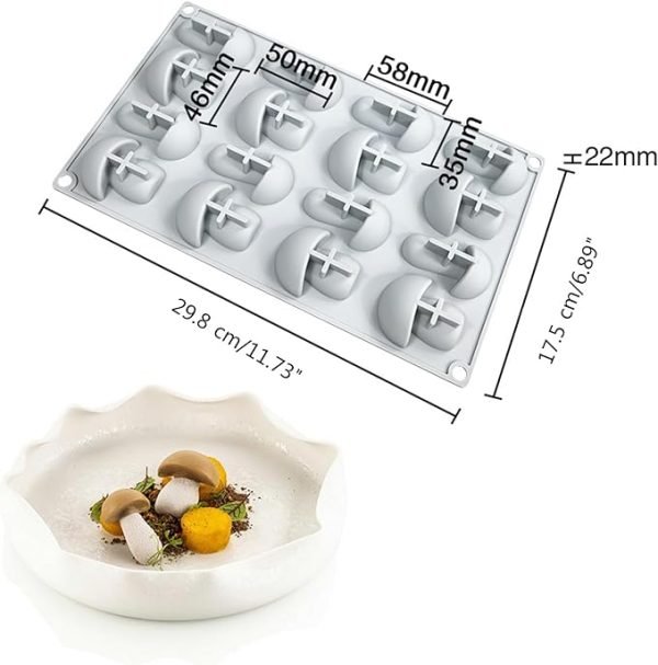 16 Cavity Mushroom Shaped Chocolate, Jelly, Candy Silicone Mould 1pc - Image 3