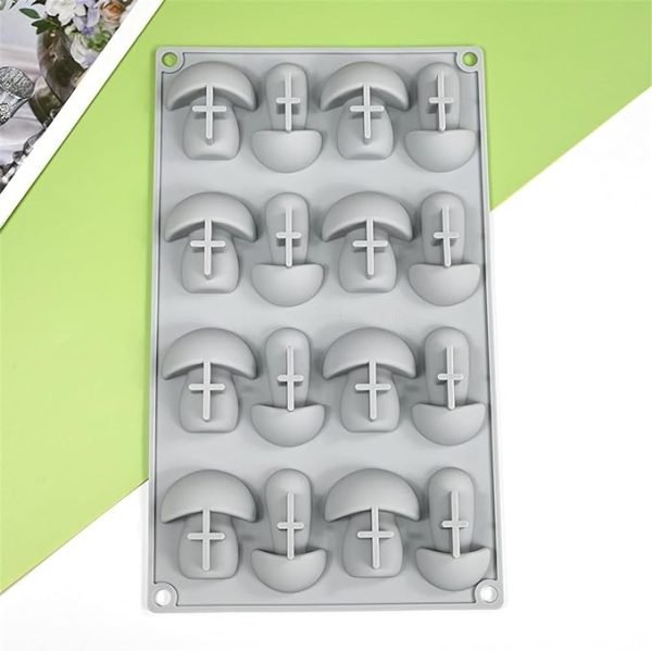16 Cavity Mushroom Shaped Chocolate, Jelly, Candy Silicone Mould 1pc - Image 2