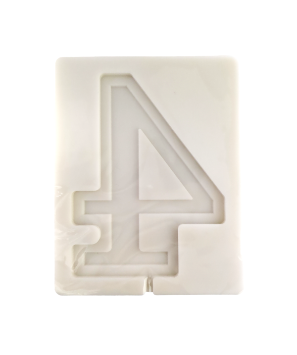 Number Four Lollipop Candle 3D Shape Silicone Fondant Mould