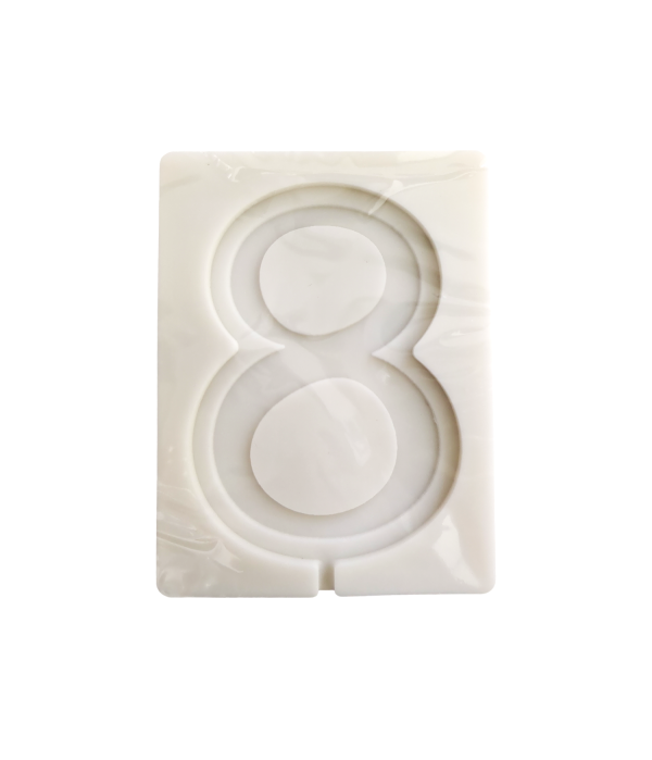 Number Eight Lollipop Candle 3D Shape Silicone Fondant Mould
