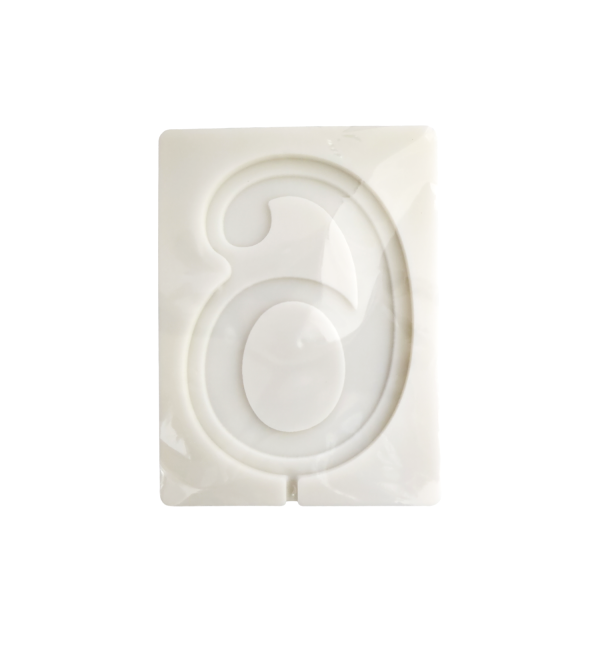 Number Six Lollipop Candle 3D Shape Silicone Fondant Mould