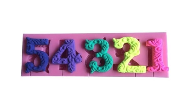 Numbers 0 to 9 Lollipop 3D Shape Silicone Fondant Mould - Image 2