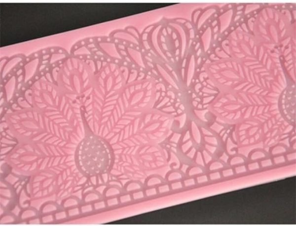 Peacock Cake Decorating Lace Mat Silicone Mould Version-10 1pc - Image 2
