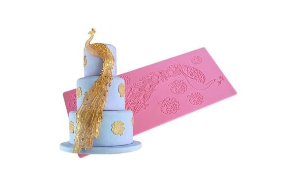Peacock Design Cake Decorating Lace Mat Silicone Mould Version-6 1pc