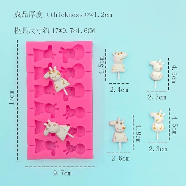 Peppa Pig 3D Shape Lollipop,Chocolate,Jelly,Candy Silicone Fondant Mould - Image 3