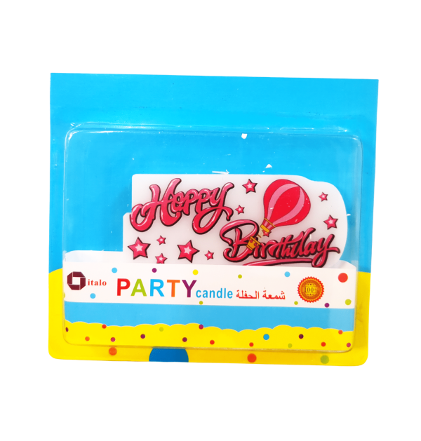 Pink Happy Birthday Shape Candle