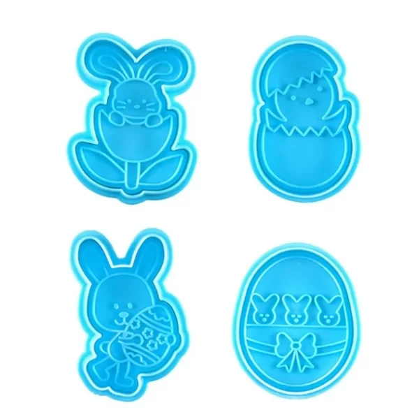 Rabbit Egg Cookie Fondant Cutters Set of 4pcs