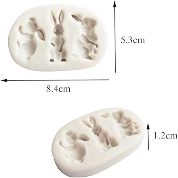 Easter Rabbit Shaped 3D Shape Silicone Fondant Mould - Image 2