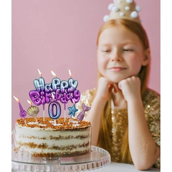 Sea Theme Happy Birthday Shape Candle Set of 5pcs - Image 2