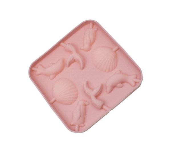 8 Cavity Dolphin,Shell,Mermaid Tail,Penguin Shaped Lollipop Silicone Mould 1pc
