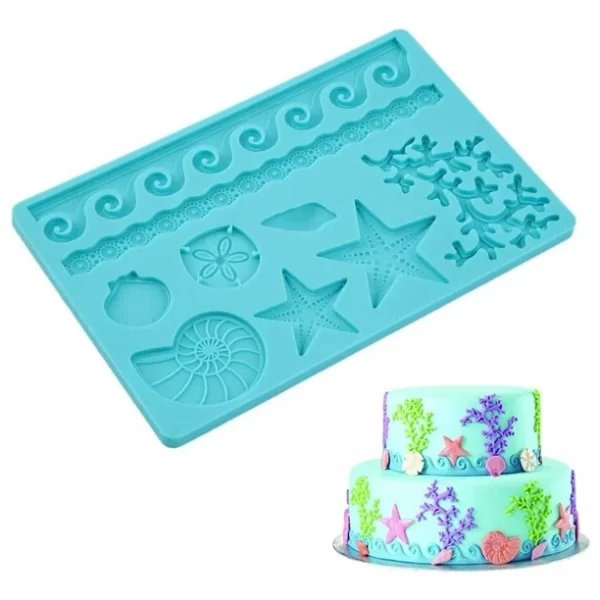 Sea Theme 3D Shape Silicone Fondant Mould