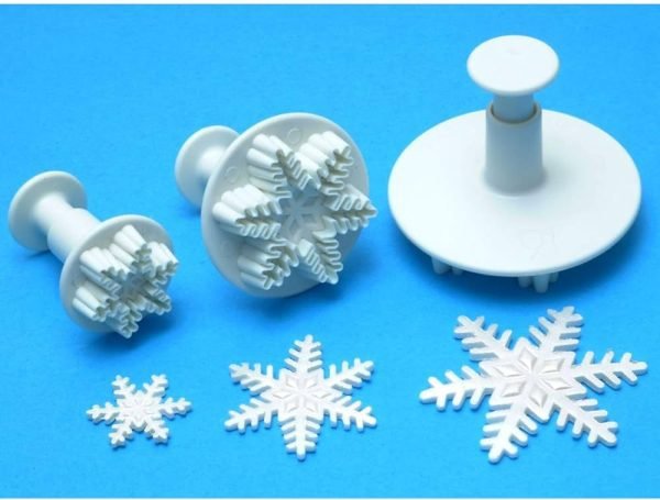 3-Piece Snowflake Fondant Molds & Cutters - Perfect for Christmas Cake Decorating!