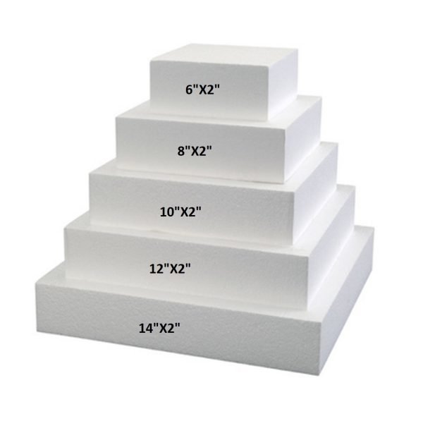 Styrofoam Square 2inches(5cm) Height Cakes Dummy