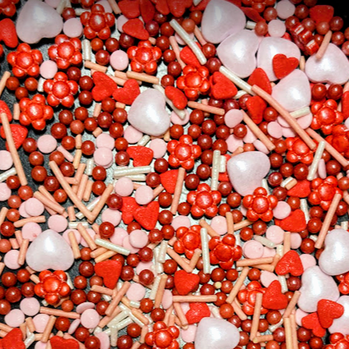 red flower sprinkles