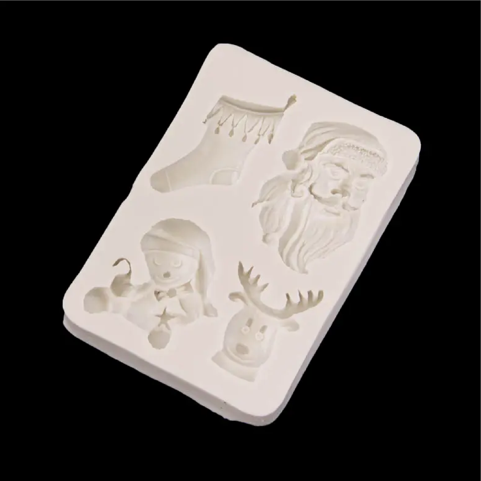 Christmas Special Santa Claus, Snow Deer, 3D Shape Silicone Fondant Mould