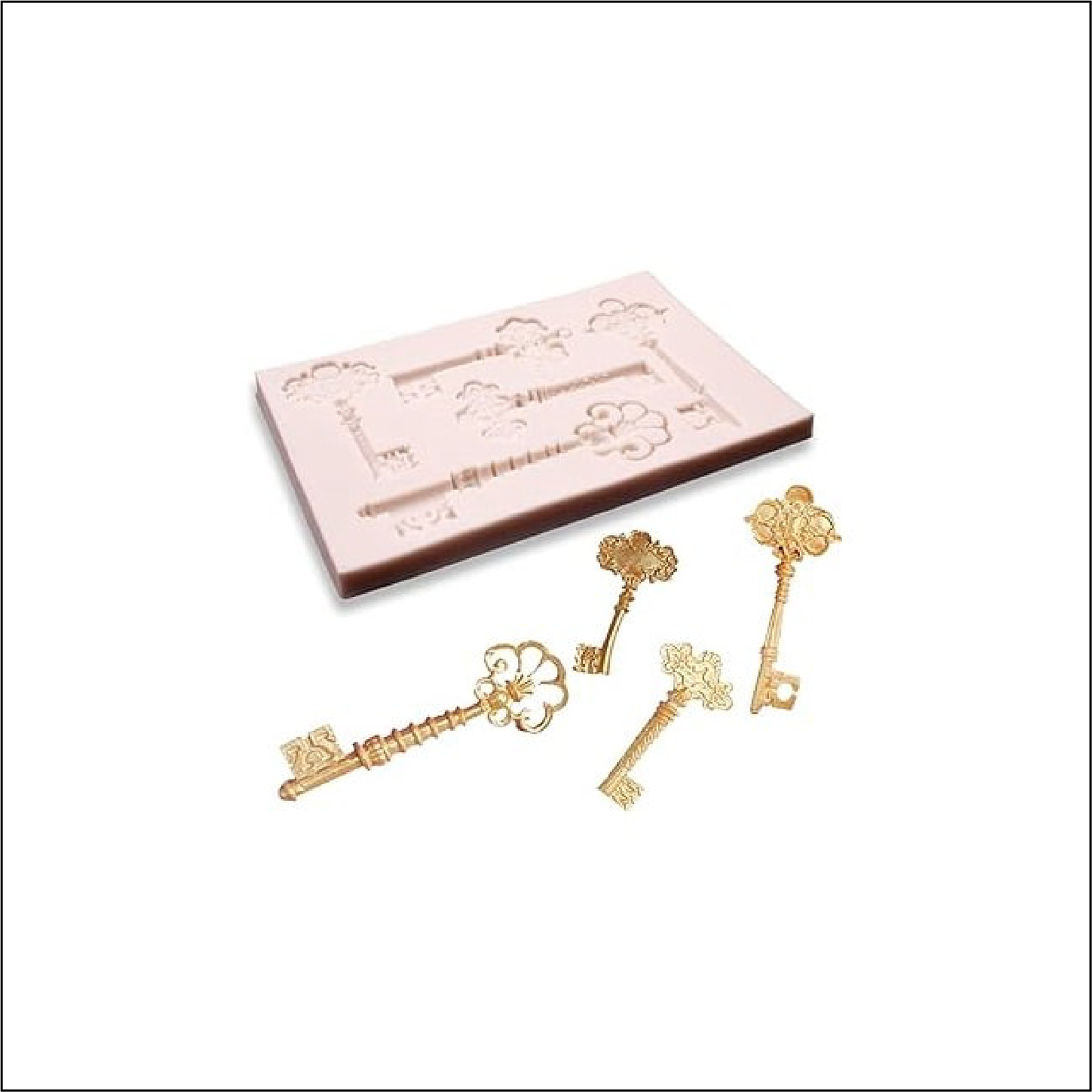 Classic European Vintage Door Key, Locker Key 3D Shape Silicone Fondant Mould