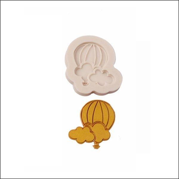 Modern Hot Air Balloon with Clouds 3D Shape Silicone Fondant Mould