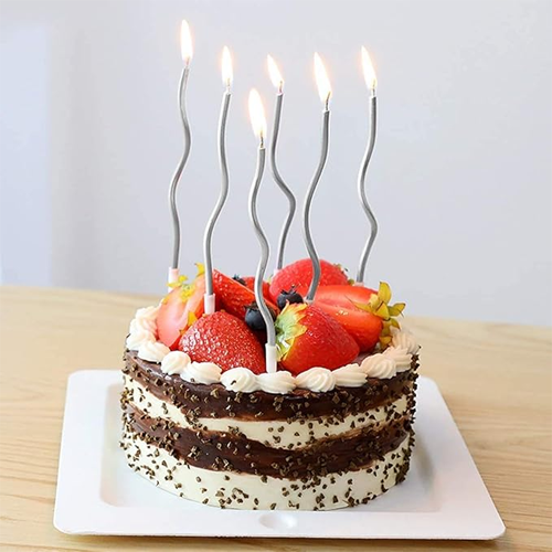 Silver spiral candle