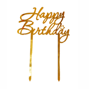 Happy Birthday Gold Cake Topper
