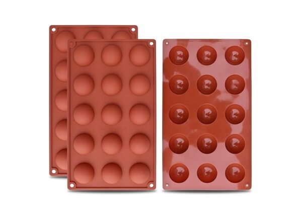 15 Cavity Semi Sphere Shaped Chocolate, Jelly, Candy Silicone Mould 1pc