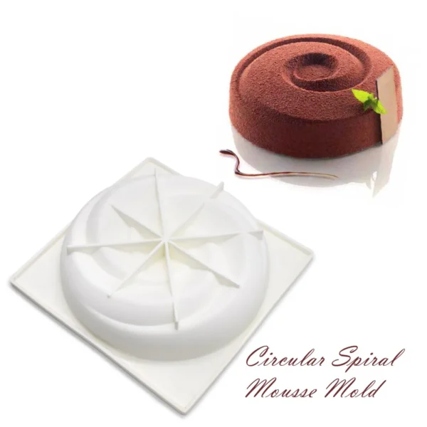 Circular Spiral Shaped Mousse Cake, Chocolate, Jelly, Candy Silicone Mould