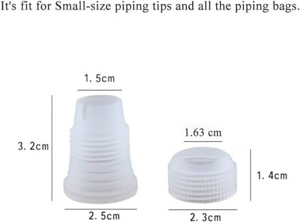 Icing Piping Bag Tri Coloured Nozzle Coupler Plastic 1.4cm Diameter - Image 2