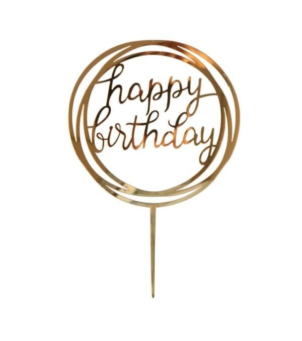 Gold Acrylic Birthday Cake Topper