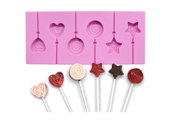 Heart Spiral Star Shaped Lollipop,Chocolate,Jelly,Candy Silicone Mould