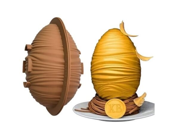 Easter Large Engraved Egg Shaped Chocolate, Jelly, Candy Silicone Mould
