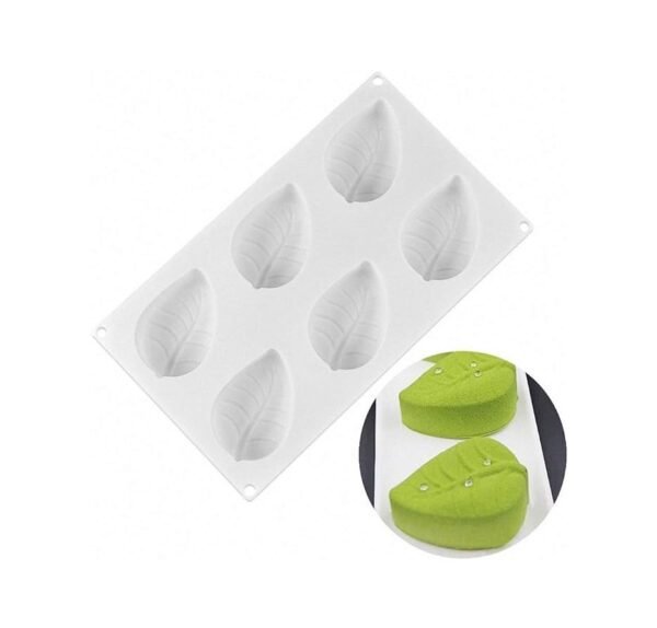 6 Cavity Leaf Shaped Chocolate, Jelly, Candy Silicone Mould 1pc