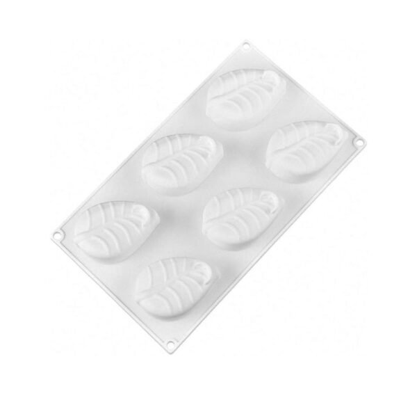 6 Cavity Leaf Shaped Chocolate, Jelly, Candy Silicone Mould 1pc - Image 2
